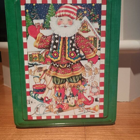 Mary Engelbreit Christmas Old World Santa Tin Box Midwest Of Cannon Falls - Picture 2 of 8